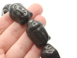 7 30mm Buddha Head Black Synthetic Turquoise Stone Beads Gemstone Beads Dyed Beads Jewelry Making Beading Supplies
