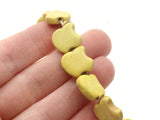 31 12mm Yellow Apple Gemstone Beads Dyed Beads Synthetic Turquoise Stone Beads Jewelry Making Beading Supplies