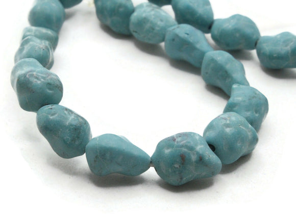 33 12mm Turquoise Blue Nugget Gemstone Beads Dyed Beads Synthetic Turquoise Stone Beads Jewelry Making Beading Supplies