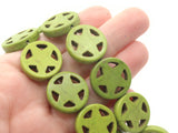 20 20mm Green Round Star Gemstone Beads Dyed Beads Synthetic Turquoise Stone Beads Jewelry Making Beading Supplies