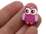 12 22mm Purple Beads Wooden Owl Beads Animal Beads Wood Beads Bird Beads Cute Beads Multicolor Beads Novelty Beads to String