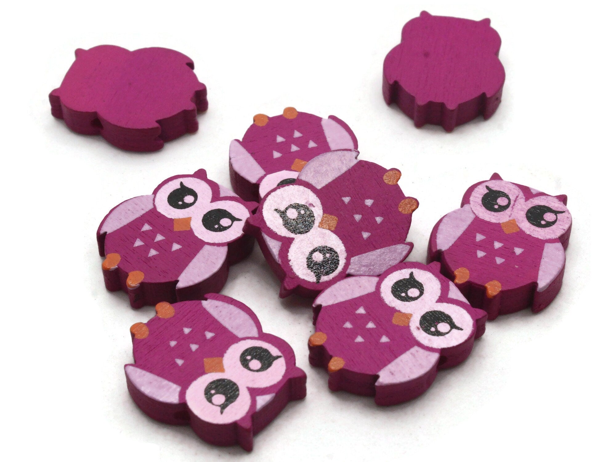 12 22mm Purple Wooden Owl Beads Wood Animal Beads Cute Bird Beads Novelty Beads to String by Smileyboy | Michaels
