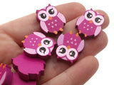 12 22mm Purple Beads Wooden Owl Beads Animal Beads Wood Beads Bird Beads Cute Beads Multicolor Beads Novelty Beads to String