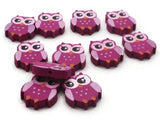 12 22mm Purple Beads Wooden Owl Beads Animal Beads Wood Beads Bird Beads Cute Beads Multicolor Beads Novelty Beads to String