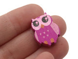 12 22mm Purple Beads Wooden Owl Beads Animal Beads Wood Beads Bird Beads Cute Beads Multicolor Beads Novelty Beads to String