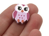 12 22mm Light Purple Beads Wooden Owl Beads Animal Beads Wood Beads Bird Beads Cute Beads Multicolor Beads Novelty Beads to String