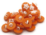 30 14mm Orange and White Smiling Star Buttons Shank Buttons Plastic Buttons Decorative Buttons Cute Buttons