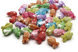 50 15mm Mixed Colors Fish Plastic Beads Loose Miniature Animal Beads Jewelry Making Beading Supplies Acrylic Ocean Beads to String
