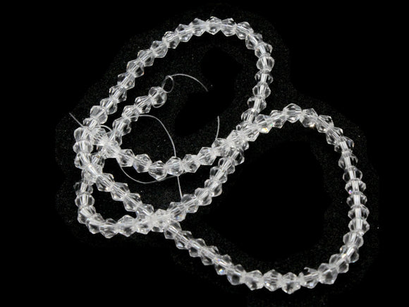 95 4mm Clear Beads Glass Bicone Beads Faceted Beads Spacer Beads Small Beads Jewelry Making Beading Supplies Bead Strand