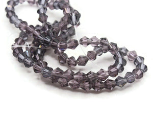 95 4mm Dark Purple Beads Glass Bicone Beads Faceted Beads Spacer Beads Small Beads Jewelry Making Beading Supplies Bead Strand