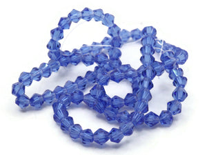 95 4mm Blue Beads Glass Bicone Beads Faceted Beads Spacer Beads Small Beads Jewelry Making Beading Supplies Bead Strand