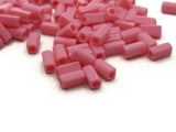 100 9mm Bright Pink Tube Beads Anti-Roll Plastic Beads Jewelry Making Beading Supplies Loose Beads Smileyboy