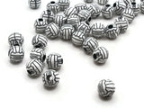30 11mm Black and White Volleyball Beads Round Plastic Sports Beads Jewelry Making Beading Supplies Loose Beads to String