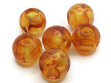 6 23mm Tortoise Shell Brown Large Hole Round Beads Acrylic Round Beads Plastic Ball Beads Jewelry Making Beading Supplies Chunky Loose Beads