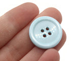 10 22mm Sky Blue Buttons Flat Round Plastic Four Hole Buttons Jewelry Making Beading Supplies Sewing Notions