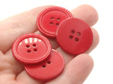 10 22mm Red Buttons Flat Round Plastic Four Hole Buttons Jewelry Making Beading Supplies Sewing Notions