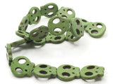 18 21mm Green Synthetic Turquoise Flat Skull Beads Dyed Gemstone Beads Stone Beads Jewelry Making Beading Supplies