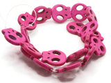 18 21mm Pink Synthetic Turquoise Flat Skull Beads Dyed Gemstone Beads Stone Beads Jewelry Making Beading Supplies