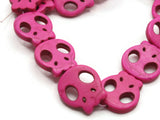 18 21mm Pink Synthetic Turquoise Flat Skull Beads Dyed Gemstone Beads Stone Beads Jewelry Making Beading Supplies