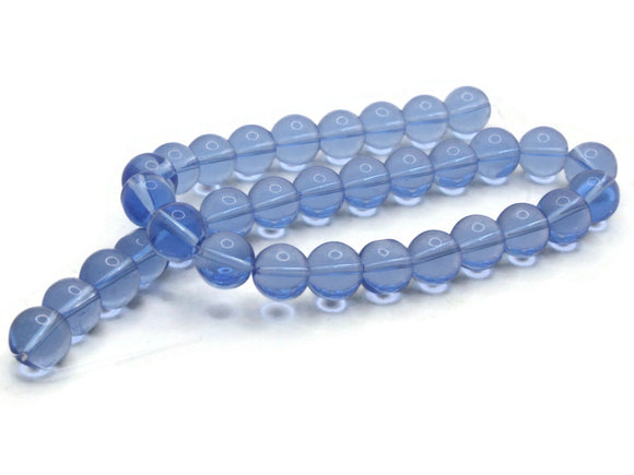 33 10mm Blue Glass Beads Jewelry Making Beading Supplies Round Accent Beads Ball Beads Small Spacer Beads