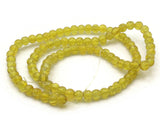 4mm Yellow Crackle Beads Cracked Glass Small Round Beads Full Strand Crackle Glass Beads to String Jewelry Making Beading Supplies