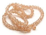 4mm Peach Pink Crackle Beads Cracked Glass Small Round Beads Full Strand Crackle Glass Beads to String Jewelry Making Beading Supplies