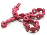27 15mm Pink Heart Beads Dyed Synthetic Turquoise Beads Stone Beads Puffed Heart Beads Love Heart Beads Jewelry Making Beading Supplies