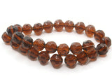 28 12mm Brown Faceted Round Beads Full Strand Glass Beads to String Jewelry Making Beading Supplies