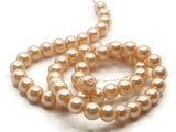 55 8mm Peach Pink Glass Pearl Beads Faux Pearls Jewelry Making Beading Supplies Round Accent Beads Ball Beads Small Spacer Beads