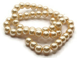 55 8mm Yellow Glass Pearl Beads Faux Pearls Jewelry Making Beading Supplies Round Accent Beads Ball Beads Small Spacer Beads