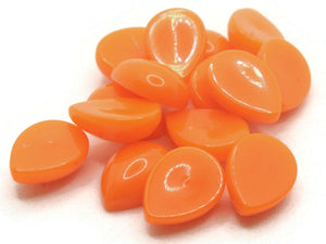 15 14mm x 10mm Orange Teardrop Cabochons Vintage Japanese Lucite Cabochons Loose Plastic Tiles Jewelry Making