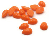15 14mm x 10mm Orange Teardrop Cabochons Vintage Japanese Lucite Cabochons Loose Plastic Tiles Jewelry Making