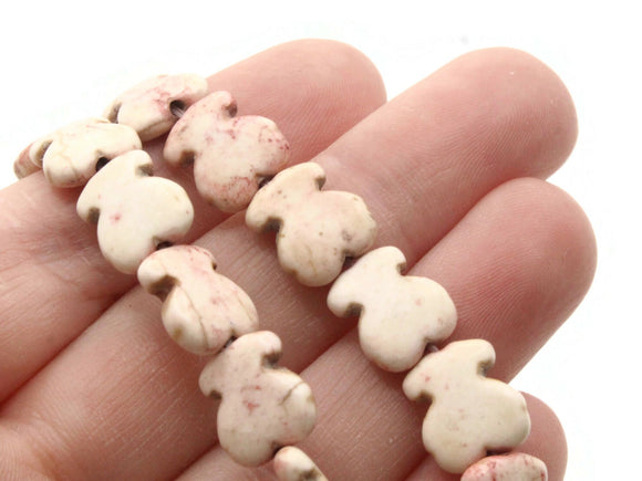35 12mm White Teddy Bear Gemstone Beads Dyed Beads Synthetic Turquoise Stone Beads Jewelry Making Beading Supplies