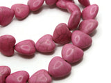 28 15mm Pink Heart Beads Gemstone Beads Dyed Beads Jewelry Making Beading Supplies Synthetic Turquoise Stone Beads
