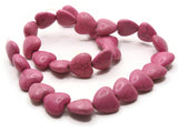 28 15mm Pink Heart Beads Gemstone Beads Dyed Beads Jewelry Making Beading Supplies Synthetic Turquoise Stone Beads