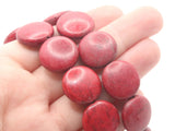22 18mm Synthetic Turquoise Coin Beads Gemstone Beads Dyed Beads Red Beads Jewelry Making Beading Supplies