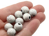 30 11mm Black and White Stone Look Beads Round Plastic Jewelry Making Beading Supplies Loose Beads to String