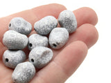 30 11mm Black and White Stone Look Beads Oval Plastic Jewelry Making Beading Supplies Loose Beads to String