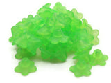 50 10mm Small Green Flower Beads Lily Beads Lucite Beads Acrylic Beads Translucent Beads Green Beads Floral Beads