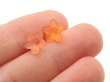50 10mm Small Orange and Pink Mix Flower Beads Lily Beads Lucite Beads Acrylic Beads Translucent Beads Pink and Orange Beads Floral Beads