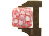 30mm White and Pink Flat Square Beads Resin and Shell Focal Beads to String Jewelry Making Beading Supplies