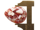 40mm White and Red Teardrop Bead Resin and Shell Focal Bead to String Jewelry Making Beading Supplies