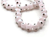 65 6mm Pink Black and White Evil Eye Beads Small Smooth Round Beads Full Strand Glass Beads Jewelry Making Beading Supplies
