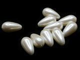 10 18mm White Teardrop Pear Pearl Beads Vintage Cultura Pearls Made in Japan Faux Plastic Pearl Bead Jewelry Making Beads for Stringing
