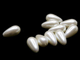 10 18mm White Teardrop Pear Pearl Beads Vintage Cultura Pearls Made in Japan Faux Plastic Pearl Bead Jewelry Making Beads for Stringing