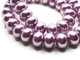 90 12mm Purple Glass Pearl Beads Faux Pearls Jewelry Making Beading Supplies Rondelle Beads Saucer Beads Small Pearl Spacer Beads