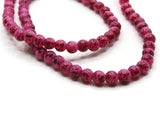 75 6mm Pink and Red Splatter Paint Beads Smooth Round Beads Glass Beads Jewelry Making Beading Supplies Loose Beads to String