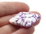 30mm White and Purple Flat Square Beads Resin and Shell Focal Beads to String Jewelry Making Beading Supplies