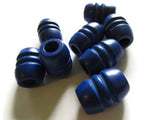 28mm Fluted Barrel Beads Large Hole Beads Blue Beads Wood Beads Wooden Beads Jewelry Making Beading Supplies