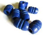 28mm Fluted Barrel Beads Large Hole Beads Blue Beads Wood Beads Wooden Beads Jewelry Making Beading Supplies